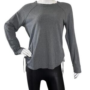 Pact Ruched Side Long Sleeve Light Weight Sweatshirt Grey Size Medium
